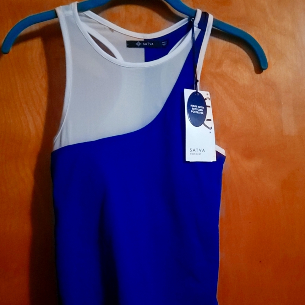 NWT Blue and White Workout Top